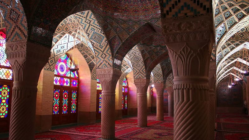 Pink Mosque or Nasir Ol Molk Mosque Colorful Mosque